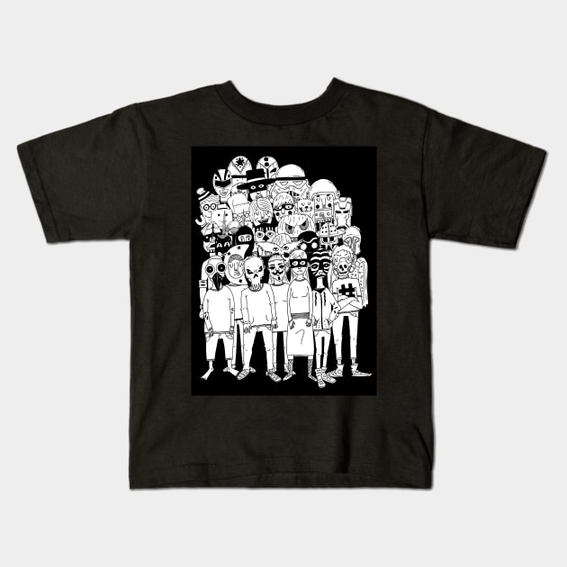 Masks Kids T-Shirt by adrianserghie